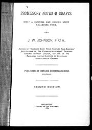 Cover of: Promissory notes and drafts by J. W. Johnson
