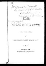 Eos: an epic of the dawn and other poems