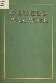 Cover of: Columbia's war work. by 