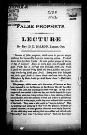 Cover of: False prophets: lecture