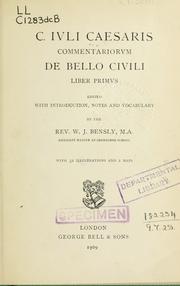 Cover of: Commentariorum de bello civili, liber primus by Gaius Julius Caesar