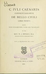 Cover of: Commentariorum de bello civili, liber primus