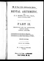 Cover of: Mental arithmetic by J. A. McLellan