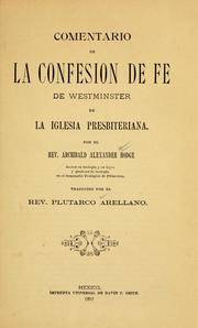 Cover of: Comentario de la Confesion de fe de Westminster de la Iglesia Presbiteriana
