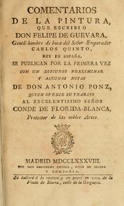 Cover of: Comentarios de la pintura