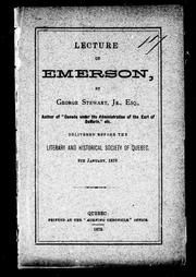Cover of: Lecture on Emerson | 