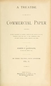 Cover of: A treatise on the law of commercial paper by Joseph F. Randolph