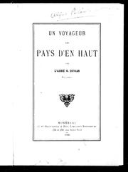 Cover of: Un voyageur des pays d'en haut by Georges Dugas