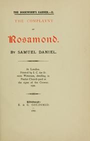 Cover of: The complaynt of Rosamond. by Daniel, Samuel