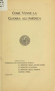 Cover of: Come venne la guerra all' America.