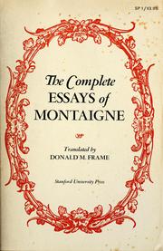 the complete essays of montaigne