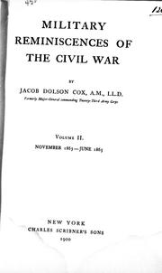 Cover of: Military reminiscences of the civil war by Jacob D. Cox