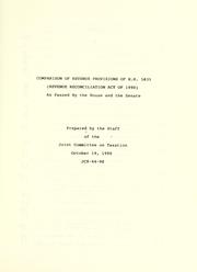 Comparison of revenue provisions of H.R. 5835 (Revenue Reconciliation Act of 1990) as passed by the House and the Senate by United States. Congress. Joint Committee on Taxation