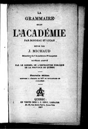 La grammaire selon l'Académie by Bonneau