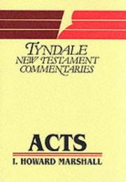 Cover of: Acts of the Apostles an Introduction and Commenta (Tyndale New Testament Commentaries)