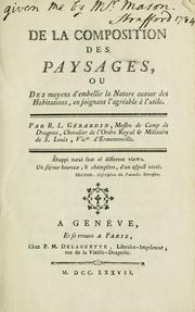 De la composition des paysages by René Louis marquis de Girardin, Delaguette P. M, J Mérigot, Stanislas comte de Girardin