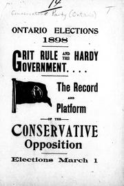 Cover of: Ontario elections 1898 | 