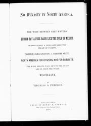 Cover of: No dynasty in North America by Fernon, Thomas S.