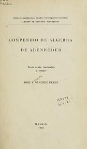 Cover of: Compendio de algebra by Abenbéder.