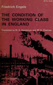 Cover of: The condition of the working class in England. by Friedrich Engels