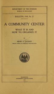 Cover of: A community center