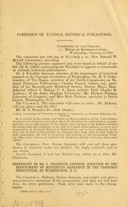 Cover of: Commission on national historical publications. by United States. Congress. House. Committee on the Library