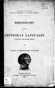Bibliography of the Chinookan languages (including the Chinook jargon)