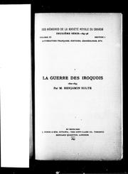Cover of: La guerre des Iroquois, 1600-1653