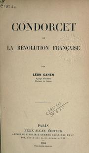 Cover of: Condorcet et la Révolution française