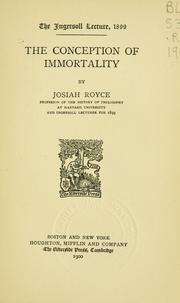 Cover of: The  conception of immortality