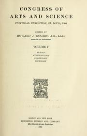 Cover of: Congress of arts and science by Congress of Arts and Science (1904 St. Louis, Mo.)