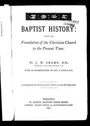 Cover of: Baptist history from the foundation of the Christian Church to the present time