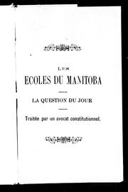 Les ecoles du Manitoba by Fitzpatrick, Charles Sir