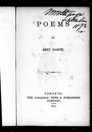 Cover of: Poems by by Bret Harte