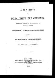 Cover of A few hints on decimalizing the currency by 