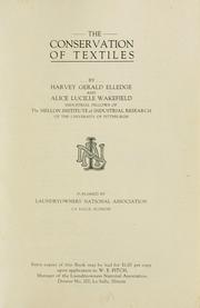 Cover of: conservation of textiles | Harvey Gerald Elledge