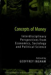 Cover of: Concepts of money by edited by Geoffrey Ingham.