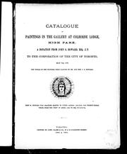 Cover of: Catalogue of paintings in the gallery at Colborne Lodge, High Park by 