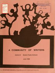 Cover of: community of writers: district a, Boston public schools.