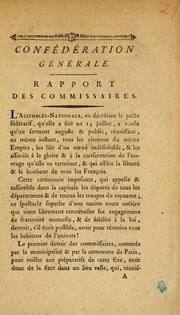 Cover of: Confédération générale. Rapport des commissaires