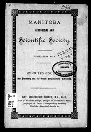 Cover of: Winnipeg country: its discovery and the great consequences resulting