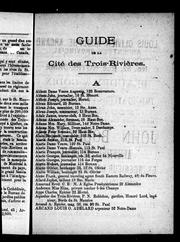 Cover of: Guide de la cité des Trois-Rivières by 