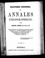 Cover of: Bibliothèque canadienne ou Annales bibliographiques