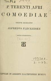 Cover of: Comoediae by Publius Terentius Afer