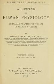 Cover of: A compend of human physiology by Brubaker, Albert P.