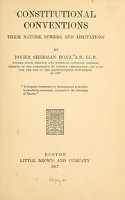 Constitutional conventions by Roger Sherman Hoar