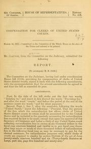 Cover of: Compensation for clerks of United States courts ...