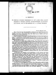 Cover of: A reply to certain charges preferred by Rev. Jabez Sims, against Charles T. Dupont, visiting superintendent at Manitoulin Island, and to the report of S.H. Strong thereon by C. T. Dupont