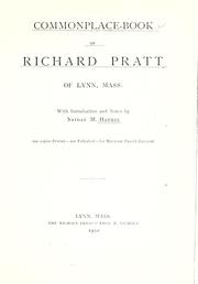 Commonplace-book of Richard Pratt of Lynn, Mass by Richard Pratt
