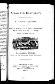 Cover of: Across the continent by by Samuel Bowles